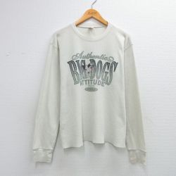 XL★古着 長袖 サーマル Tシャツ メンズ ビッグドッグス クルーネック 白系 26apr02