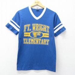 00s 半袖Tシャツ Vネック ブルー S | 古着