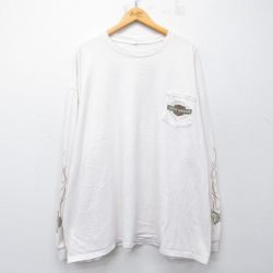 ハーレーダビッドソン 長袖Tシャツ ビッグロゴ 生成り XL | 古着