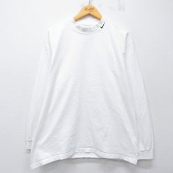 ナイキ 00s 長袖Tシャツ ワンポイントロゴ ホワイト XL | 古着