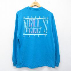 ヘインズ 90s 長袖Tシャツ NELLS ライトブルー L | 古着