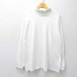 XL★古着 エルエルビーン 長袖 ビンテージ Tシャツ メンズ 90年代 90s 無地 大きいサイズ コットン タートルネック ハイネック USA製 白 26apr22