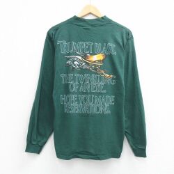 90s 長袖Tシャツ トランペット グリーン L | 古着