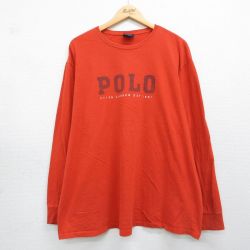 ラルフローレン 長袖Tシャツ ビッグロゴ オレンジ XL | 古着