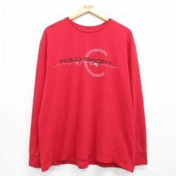 ラルフローレン 90s 長袖Tシャツ ポロスポーツ レッド XL | 古着