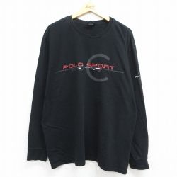 ラルフローレン ポロスポーツ 長袖Tシャツ ビッグロゴ ブラック XL | 古着