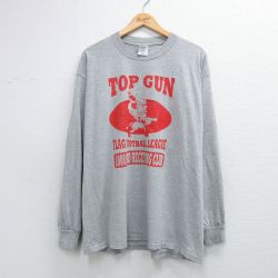 00s 長袖Tシャツ TOP GUNフットボール グレー XL | 古着