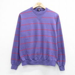 90s 長袖Tシャツ ボーダー パープル L | 古着