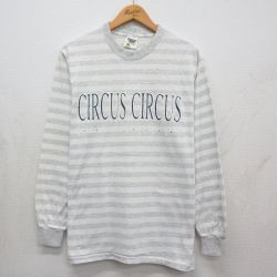 90s 長袖Tシャツ CIRCUSボーダー ホワイト M | 古着