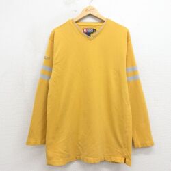 ラルフローレン 90s 長袖Tシャツ ワンポイントロゴ イエロー M | 古着