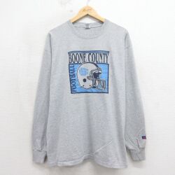 ラッセル 00s 長袖Tシャツ フットボール グレー L | 古着