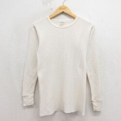 ヘインズ 長袖サーマルTシャツ 無地 ベージュ M | 古着