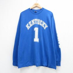 フルーツオブザルーム 90s 長袖Tシャツ ケンタッキーワイルドキャッツ ブルー メンズXL相当 | 古着