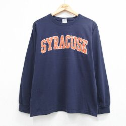 00s 長袖Tシャツ シラキュース ネイビー メンズM相当 | 古着