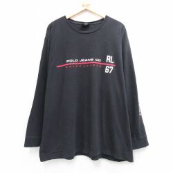ラルフローレン 長袖Tシャツ ビッグロゴ ブラック XL | 古着