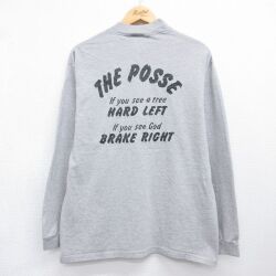 ヘインズ 00s 長袖Tシャツ THE POSSE グレー メンズL相当 | 古着