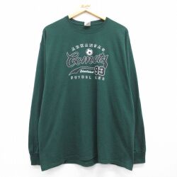 XL★古着 ジャージーズ 長袖 Tシャツ メンズ Comets サッカー クルーネック グリーン 26jun09