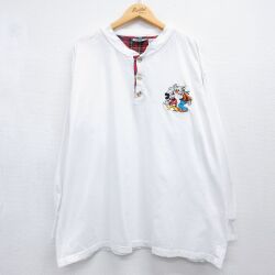 ディズニー 長袖Tシャツ ミッキーグーフィー ホワイト メンズXL相当 | 古着