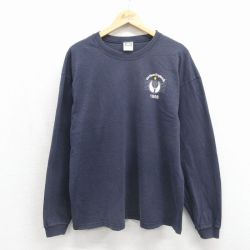90s 長袖Tシャツ ラケット ネイビー メンズXL相当 | 古着