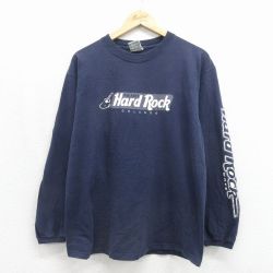 90s 長袖Tシャツ オーランド ネイビー メンズL相当 | 古着