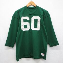 ウィルソン 90s 7分袖フットボールTシャツ 60 グリーン メンズM相当 | 古着