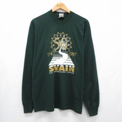 フルーツオブザルーム 90s 長袖Tシャツ SWAIN グリーン メンズL相当 | 古着