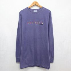 00s 長袖Tシャツ Antarctica刺繍 ネイビー メンズL相当 | 古着