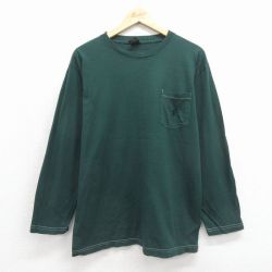 ラルフローレン 90s 長袖Tシャツ ワンポイントロゴ グリーン メンズL相当 | 古着