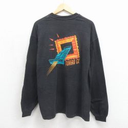 ヘインズ 90s 長袖Tシャツ TUABOGX ブラック メンズXL相当 | 古着