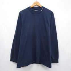 ナイキ 00s 長袖Tシャツ ワンポイントロゴ ネイビー メンズL相当 | 古着