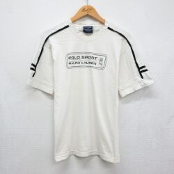 ラルフローレン 長袖Tシャツ ビッグロゴ ホワイト メンズM相当 | 古着