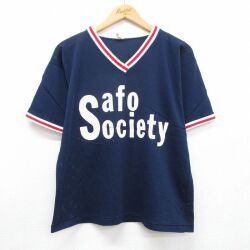 80s 長袖Tシャツ Society ネイビー メンズL相当 | 古着