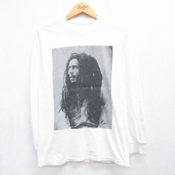 ロックバンドTシャツ ボブマーリー ホワイト メンズS相当 | 古着