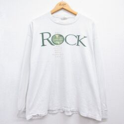 90s 長袖Tシャツ ROCK ホワイト メンズXL相当 | 古着