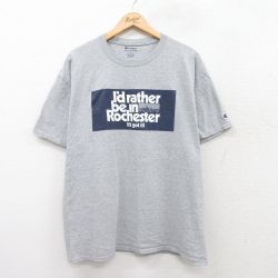 XL★古着 チャンピオン champion 半袖 ブランド Tシャツ メンズ ロチェスター クルーネック グレー 霜降り 25jul19 中古