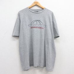 【20%OFF】XL★古着 アディダス adidas 半袖 ブランド Tシャツ メンズ クリムゾンホークス バスケットボール ビッグロゴ 大きいサイズ クルーネック グレー 霜降り 【spe】 25jul22 中古