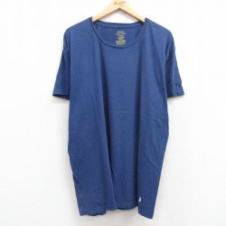 XL★古着 ラルフローレン Ralph Lauren 半袖 ブランド Tシャツ メンズ ワンポイントロゴ 裾ロゴ 大きいサイズ コットン クルーネック 紺 ネイビー 25jul22 中古