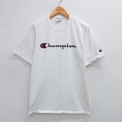 M★古着 チャンピオン Champion 半袖 ブランド Tシャツ メンズ ビッグロゴ クルーネック 白 ホワイト 25jul25 中古
