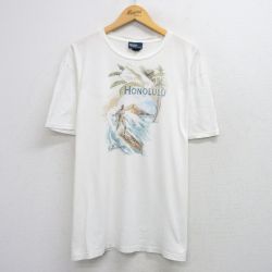 XL★古着 ラルフローレン Ralph Lauren 半袖 ブランド Tシャツ メンズ サーフィン ホノルル 大きいサイズ コットン クルーネック 白 ホワイト 【spe】 25aug20 中古