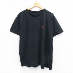 【20%OFF】XL★古着 ラルフローレン Ralph Lauren 半袖 ブランド Tシャツ メンズ ワンポイントロゴ 大きいサイズ クルーネック 黒 ブラック 25aug25 中古