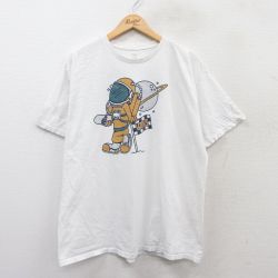 【50%OFF】XL★古着 バンズ 半袖 ブランド Tシャツ メンズ ビッグロゴ スケボー 大きいサイズ クルーネック 白 ホワイト 25aug25 中古