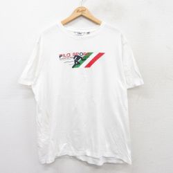 【50%OFF】フィラ 半袖Tシャツ ビッグロゴ ホワイト XL | 古着