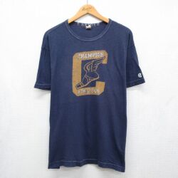 チャンピオン 半袖Tシャツ ウイングフット ランタグ ネイビー XL | 古着