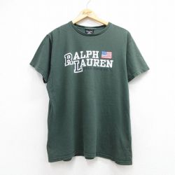 ラルフローレン 90s 半袖Tシャツ ビッグロゴ グリーン メンズL相当 | 古着