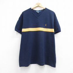 ラルフローレン 90s 半袖Tシャツ ワンポイントロゴ ネイビー メンズXL相当 | 古着