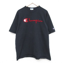 【50%OFF】チャンピオン 半袖Tシャツ ビッグロゴ ブラック メンズXL相当 | 古着