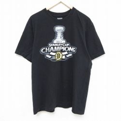 リーボック 半袖Tシャツ NHL ボストンブルーインズ ブラッドマルシャン ブラック XL | 古着