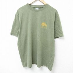 【50%OFF】XL★古着 エルエルビーン LLBEAN 半袖 ブランド Tシャツ メンズ 大きいサイズ コットン クルーネック 濃緑 グリーン 霜降り 25may15 中古