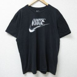 【50%OFF】XL★古着 ナイキ NIKE 半袖 ブランド Tシャツ メンズ ビッグロゴ 大きいサイズ クルーネック 黒 ブラック 25may22 中古