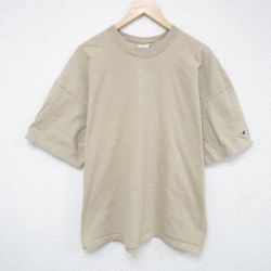 チャンピオン 半袖Tシャツ ワンポイントロゴ ベージュ XL | 古着